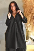 Arbi Needlecord Pop Over Shirt Dress Chocolate